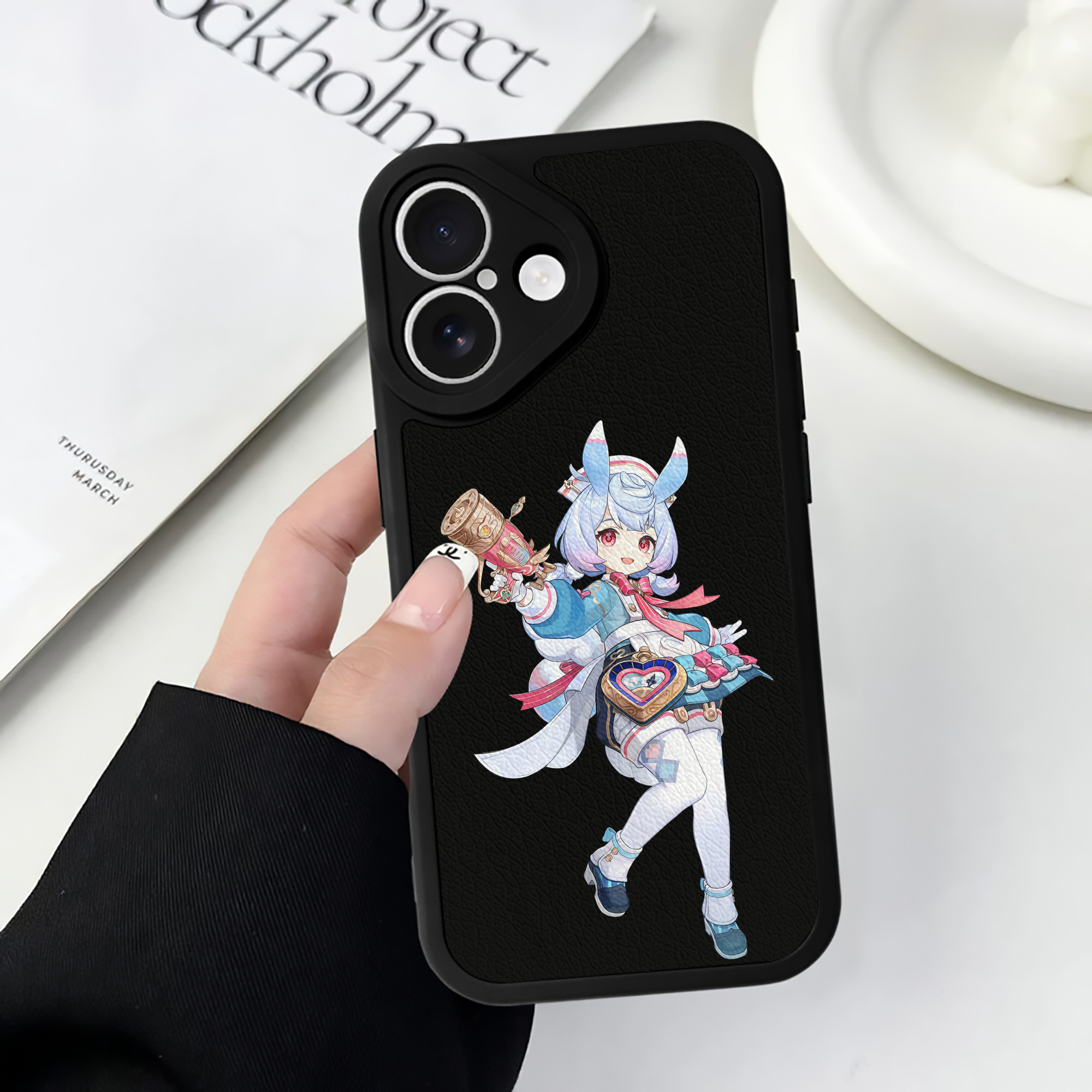 げんし神 シゲウィン genshin Shigewin 【iPhone 16シリーズ対応】シリコンスマホケース（レザー調） 材質：シリコン